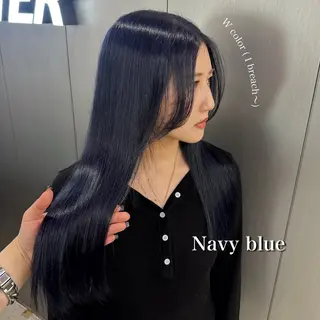 ロング カラー 暗髪🩶ラベンダー/ ブルー/ユウナ🤍のヘアスタイル