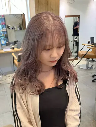 ロング カラー オリーブ/縮毛♡ Natsuno🩰のヘアスタイル