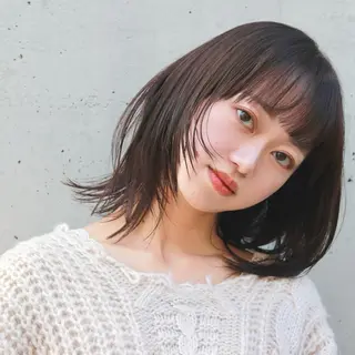 セミロング 💡レイヤーカット/ グレージュ松本隼人のヘアスタイル