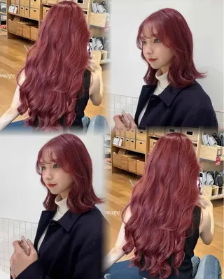ミディアム カラー 韓国風ハッシュカット 似合わせレイヤー池袋のヘアスタイル