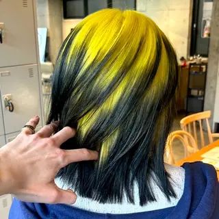 カラー ウルフ/レイヤー/ ブリーチカラーのヘアスタイル