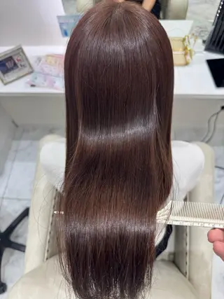 セミロング ✨髪質改善美髪×🩵 艶透明感カラータイガのヘアスタイル