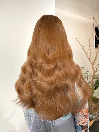 ロング カラー 暖色カラー🍒 ケアブリーチ/akiのヘアスタイル