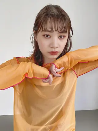 ミディアム カラー パーマ CEINE PATHのヘアスタイル