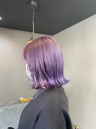 ミディアム maco 艶感ハイトーン🦋のヘアスタイル