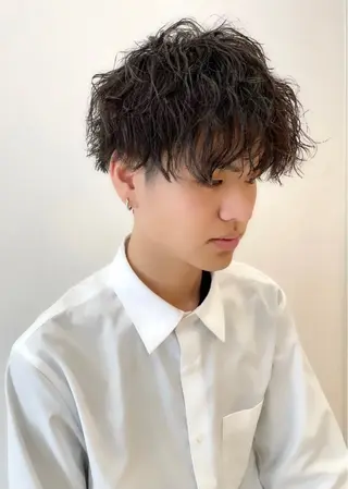 ショート パーマ メンズ 縮毛矯正/ 似合わせ/古津遼平のヘアスタイル