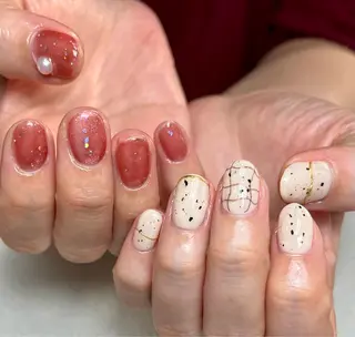 ネイル tsumeya ゆるかわ手描きネイルのネイルデザイン