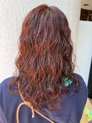 セミロング カラー レイヤーカット/ブラ ウンカラー/河野凜のヘアスタイル