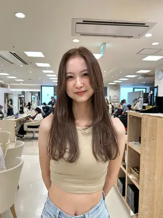 ロング カラー ヘアアレンジ/ベー ジュchiakiのヘアスタイル