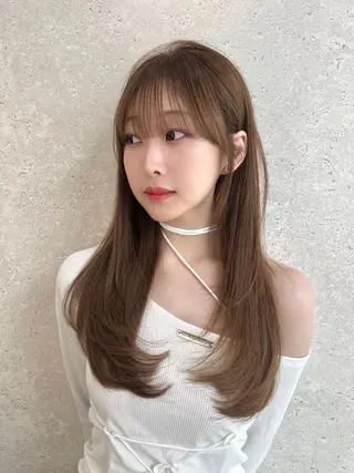 カラー ブリーチなし🥣🤍 ベージュ♡表参道のヘアスタイル