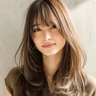 ロング こうき/前髪割れ癖 改善/カット/カラーのヘアスタイル