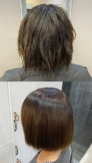 ショート レイヤー/透けカラー ✨KANAのヘアスタイル