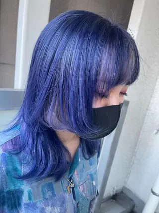 セミロング カラー 岩谷/ブリーチ 🪽透明感カラーのヘアスタイル