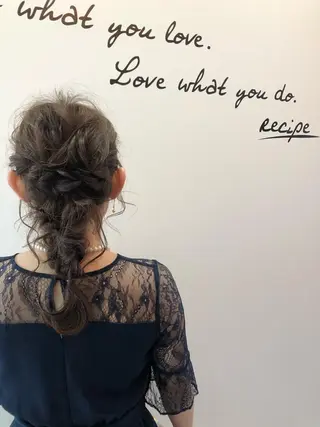 セミロング ヘアアレンジ 河内 元伸のヘアスタイル