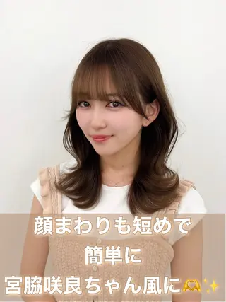 ミディアム カラー ヘアアレンジ 顔周り&ミディアム 特化/池袋/kokiのヘアスタイル