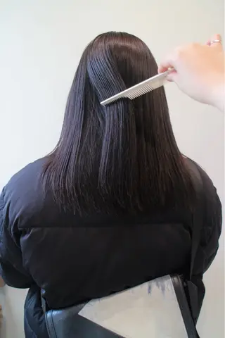 セミロング カラー カーリーパーマ/ 透明ｶﾗｰ/MIKUのヘアスタイル