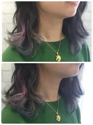ミディアム カラー ココテラス メンズカットのヘアスタイル