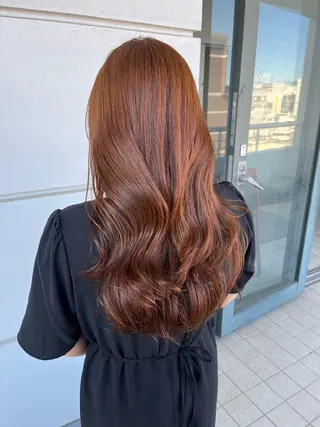 ロング 髪質改善×ブリーチ 無しWカラー🫧天神のヘアスタイル