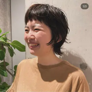 ショート パーマ ショートウルフくせ毛 お任せくださいのヘアスタイル