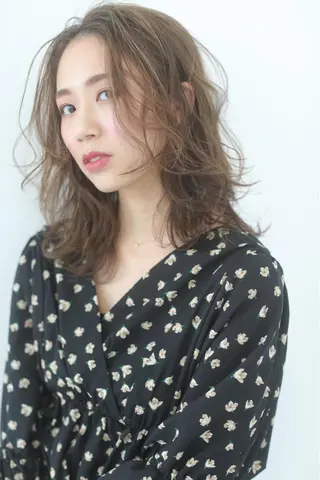 ミディアム カラー パーマ ヘアアレンジ メンズ キッズ ネイル マツエク・マツパ EnBlesS西宮 マンツーマン神道有基のヘアスタイル