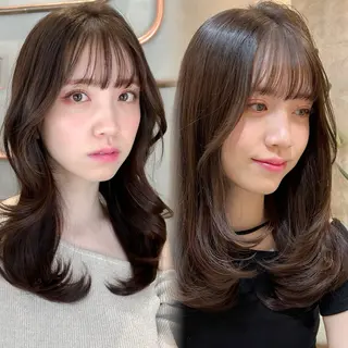 セミロング カラー 韓国ヘア🇰🇷/縮 毛矯正🫧/木村和生のヘアスタイル