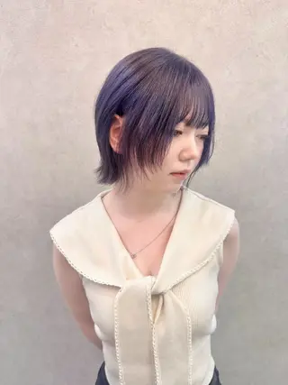 ショート カラー ヘアアレンジ 天神/ブリーチ/ ブリーチなしカラーのヘアスタイル