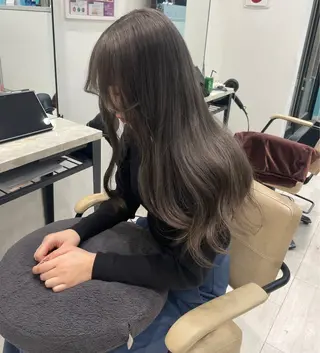 ロング カラー 韓国風ハッシュカット 似合わせレイヤー池袋のヘアスタイル
