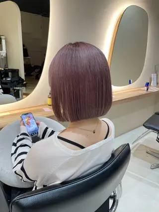 ミディアム カラー Hug👩🏼‍🦱 警固HIBIOのヘアスタイル