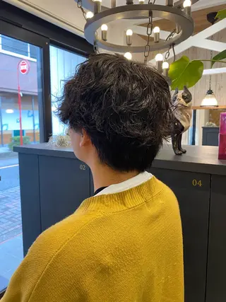 ショート パーマ メンズ 柴田 枝利子のヘアスタイル