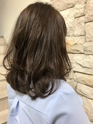 セミロング カラー ヘアアレンジ メンズ キッズ ネイル マツエク・マツパ 透明感カラー🤎 ゆりのヘアスタイル