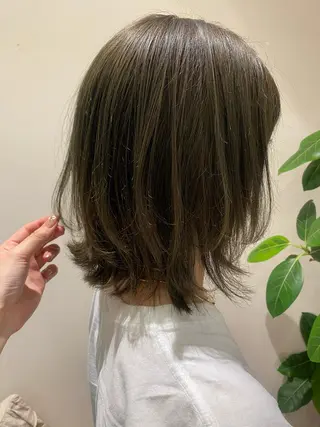 ミディアム カラー 韓国ヘア♡おくれ毛♡ ボブ♡sayakaのヘアスタイル
