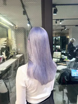 セミロング 🤍ハイトーンカラー 緒方 柚衣🤍のヘアスタイル