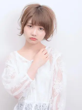 ミディアム カラー パーマ ヘアアレンジ 【公式】amble luxe池袋東口🩷のヘアスタイル