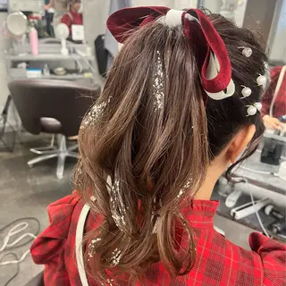 セミロング ヘアアレンジ 松本ののか /錦/ヘアセットのヘアスタイル