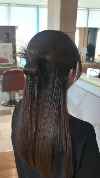 セミロング ヘアアレンジ カットモデル/ セット/宮里心香のヘアスタイル