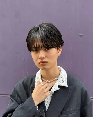 ショート カラー パーマ ヘアアレンジ メンズ メンズバレイヤージュ 🌫ハイライトのヘアスタイル