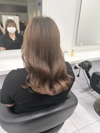 ロング カラー パーマ ヘアアレンジ メンズ キッズ 🦋韓国レイヤー｜ 透明感グレージュ🦋のヘアスタイル