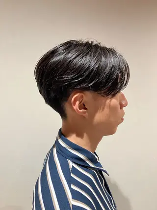 ミディアム パーマ ✂️メンズ センターパート✨陽気のヘアスタイル