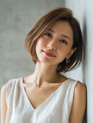 ショート カラー 北川大輔🌟 小顔レイヤーカットのヘアスタイル