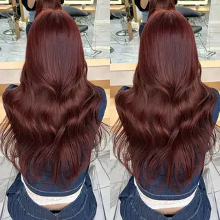 ロング カラー 𝑨𝑲𝑶 🍒/ 暖色カラーのヘアスタイル