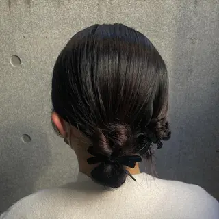 ヘアアレンジ レイヤー/透けカラー アレンジ/篠崎渚彩のヘアスタイル