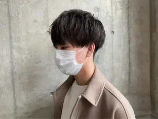 ショート カラー パーマ メンズ ブリーチなし透明感 カラー/MISANOのヘアスタイル