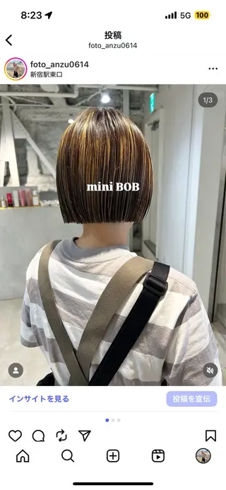 ショート カラー 切りっぱなしBOB 職人💜Anzuのヘアスタイル
