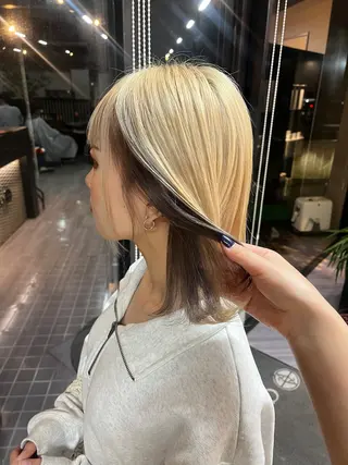 ミディアム alu yuinaのヘアスタイル
