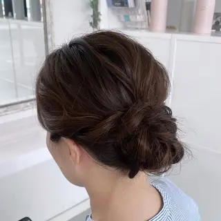 セミロング Rinkaアレンジ/ 顔まわり/縮毛矯正のヘアスタイル