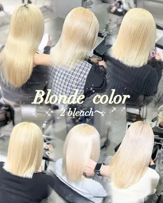 カラー ヘアアレンジ 艶髪ハイトーン/ ブロンド/Nagiのヘアスタイル