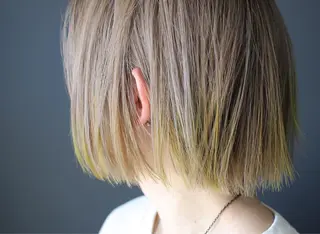 ミディアム カラー 森本裕/オーナー/ ハイトーン/パーマのヘアスタイル