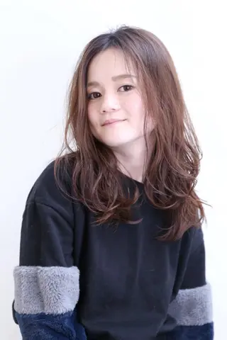 セミロング カラー 髪質改善/イルミナ/ 城崎のヘアスタイル
