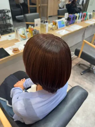 ショート カラー 縮毛矯正/エクステ /艶カラー/ヘアメのヘアスタイル