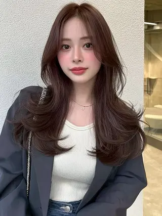 ロング カラー 🫧ナオ🫧 /韓国 ヘア/ マンツーマンのヘアスタイル